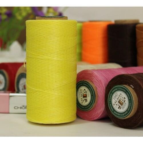 80colors 210D/16 Dia.1mm Leather hand-stitched sewing thread Polyester Flat waxed thread DIY handmade leather bag sewing tool