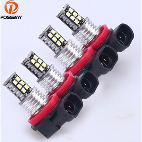 POSSBAY Car Light H11 15 SMD 12V LED Car White Bright Headlight Parking Bulb Lamp Daytime Running Light Automobiles Car Styling