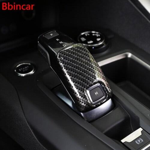 Bbincar For Peugeot 3008 GT 2017 2018 Matte Carbon Fiber Gear Knob Trim Sticker Cover Gear Shift Knob Frame Trim Stripe Sticker