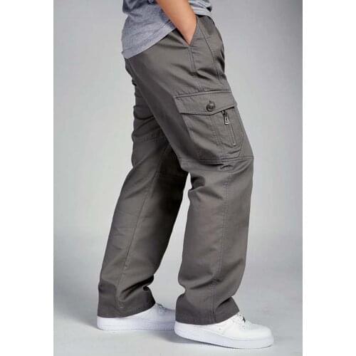 New Men Thicken Pants Autumn Winter Leisure Loose Overall Overalls Cotton Plus Size High Waist Cargo Pants Mans Trousers 6XL#827