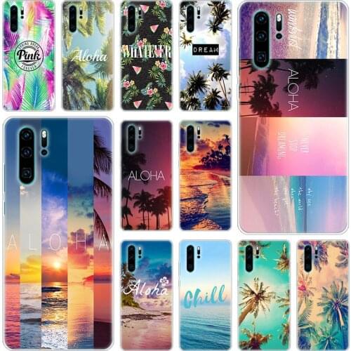 Hot Aloha Palm Trees Silicone Phone Case for Huawei P50 P40 Pro P30 Lite P20 Pro P8 Lite 2017 P Smart Z 2020 2021 Soft Cover
