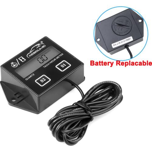 Sikeo Digital Engine Tach Hour Meter Tachometer Gauge Engine LCD Display For Motorcycle Engine Car Motorcycle Boat