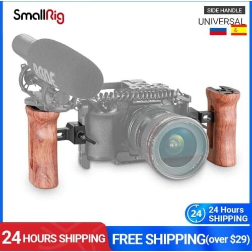 SmallRig Wooden Nato Hand Grip Side Handle For Universal Camera Cage Featuring Nato Rail On The Side DSLR Cage Handgrip -2187