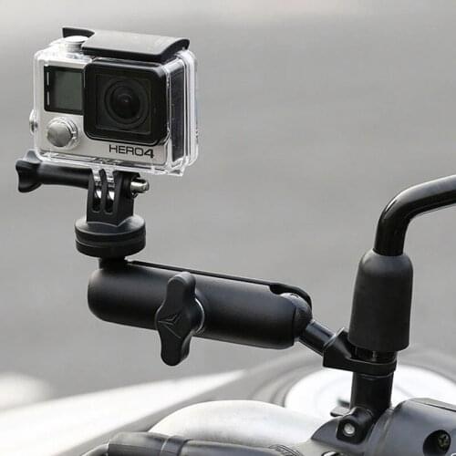 Motorcycle Riding Camera Holder Rearview Mirror Adjustable Metal Fixed Bracket Stand For GoPro Hero 8/7/6 Action Cameras
