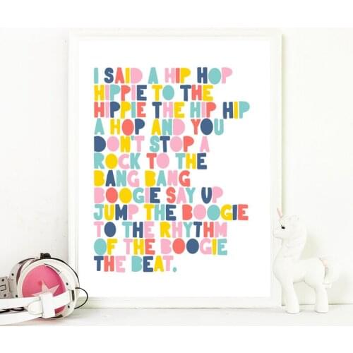Nursery Rappers Delight Hip Hop Poster Art Prints Kids Gallery Wall Room Decor Colorful Quote Canvas Painting Picture Decoration
