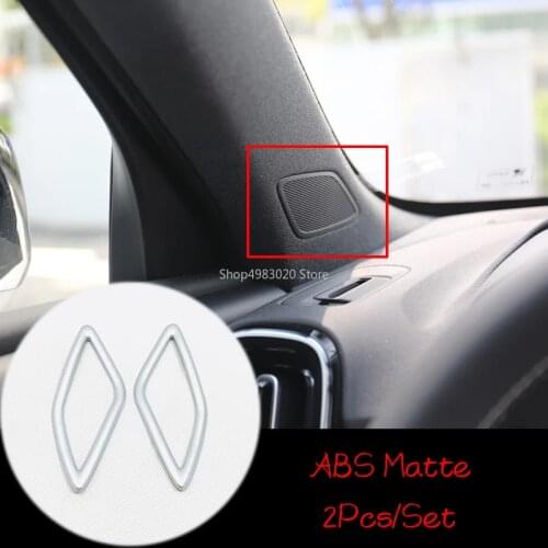 For Volvo XC40 T5 2017 2018 2019 ABS Matte/Carbon fibre Car Front column Sound decoration cover trim styling accessories 2pcs