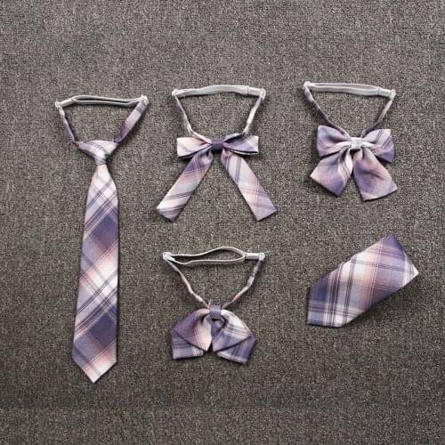 Uniform Bow Tie JK Plaid Bow Tie Japanese School Student Tie Taro Cake Plaid Japanese Bow Tie