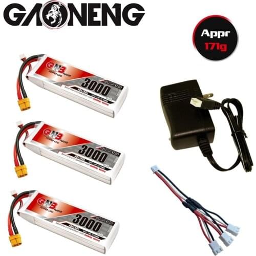 Gaoneng GNB 3000mAh 7.4V 2S 40C/80C Lipo Battery With XT60 Plug and charger For RC Helicopter Quadcopter FPV Racing Drone Parts