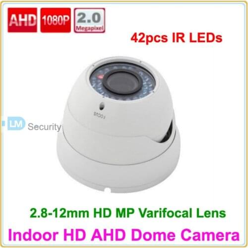Lihmsek High Performance 2.0 Megapixel 1920*1080 HD AHD Camera with 2.8-12mm Varifocal Lens, Optional White and Black Color
