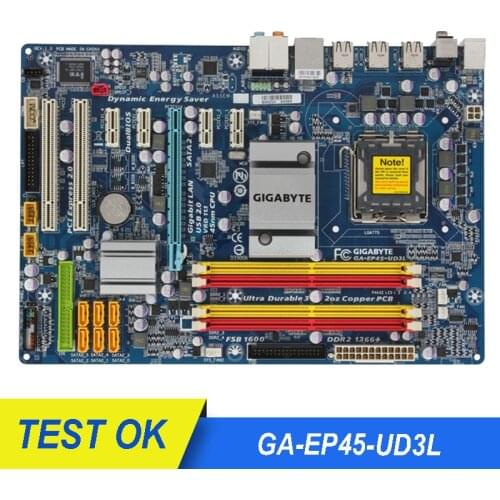 For GIGABYTE GA-EP45-UD3L Desktop Motherboard P45 Socket LGA 775 For Core 2 Pentium D DDR2 ATX 16G Used P43-ES3G Mainboard