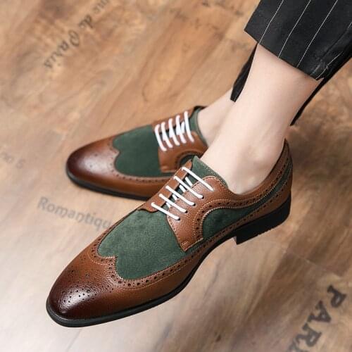 Mens retro and trendy gold classic design fashionable and versatile, simple and generous, color matching mens shoes size 38-48