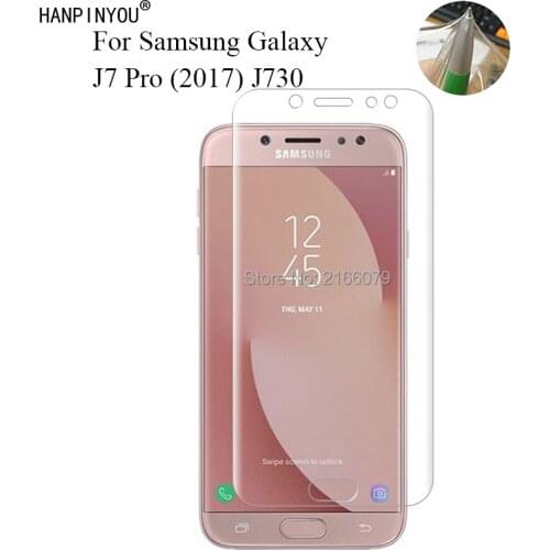 For Samsung Galaxy J7 2017 J730 J7 Pro 5.5" Soft TPU Front Full Cover Screen Protector Transparent Protective Film +Clean Tools