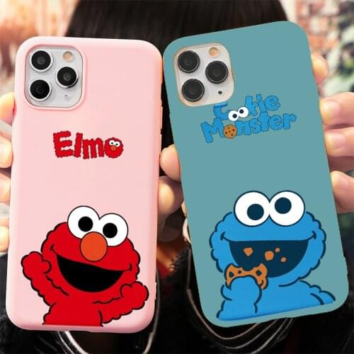 Cartoon Cute Sesame Cookie Monster Phone Case For iphone 12 Pro Max 12 Mini 11 Pro XR XS Max X 7 8 Plus Soft TPU Back Cover