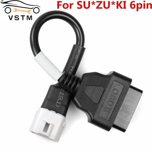 New Arrival OBD Motorcycle Cable For SU*ZUKI 6 Pin Plug Cable Diagnostic Cable 6Pin to OBD2 16 Pin Adapter Free Shipping