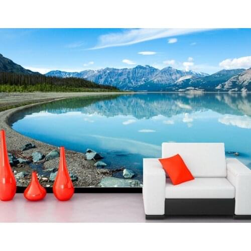 Canada Lake Mountains Stones Scenery Lake Nature wallpaper,papel de parede,living room tv sofa wall bedroom 3d wallpaper murals