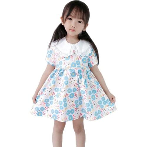 Baby Clothing Wholesale 2021 Summer New Girl Lovely Flower Princess Skirt 1-5 Years Old Childrens Dress Kids Summer Clothes