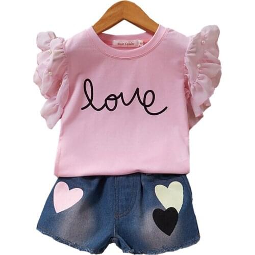 Letter Clothes for Girls Sets Summer Baby Outfits Cotton Kids Clothing for Girls Tracksuit Suit for Girls Children Clothing Set
