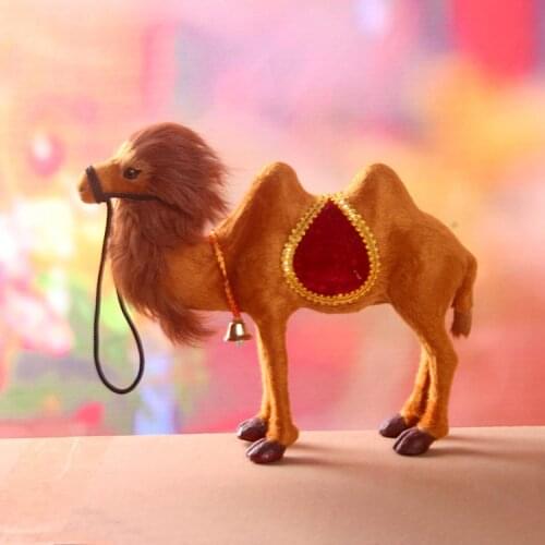 About 25x21cm bell camel toy fur hard model decoration gift h1220