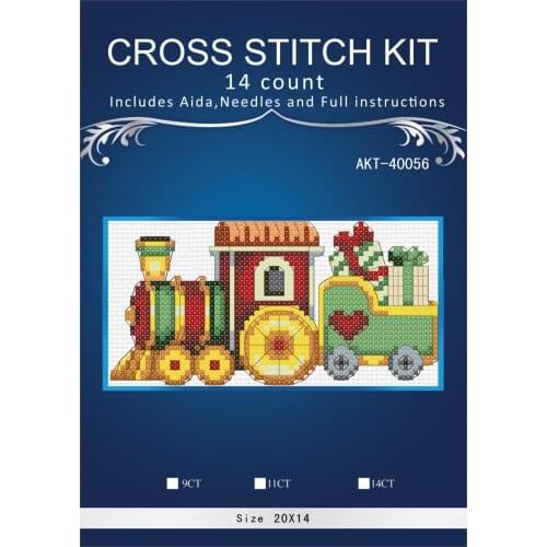 Oneroom Top Quality Lovely Hot Sell Counted Cross Stitch Kit Train Ornament Christmas Tree Ornaments Gift Dim 08897
