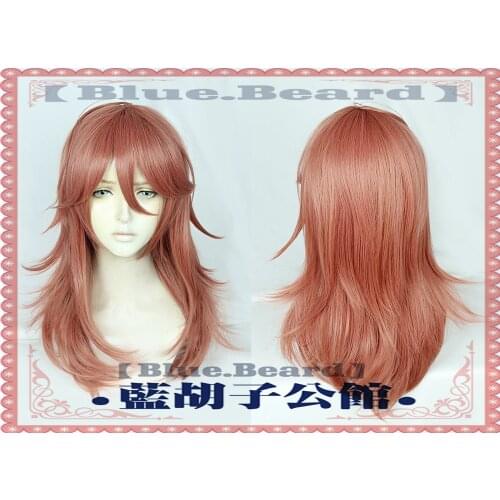 Anime Chainsaw Man Angel Devil Cosplay Wig Dark Orange Pink Hair Role Play Heat Resistant Synthetic Wigs + Wig Cap
