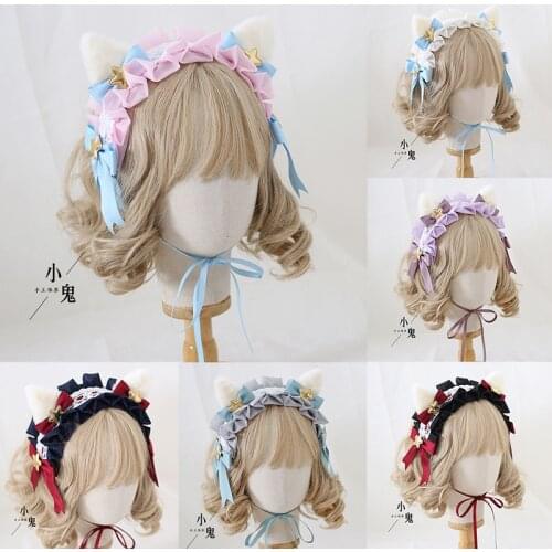 Lolita Cat Ear Hair Band Japanese Original Design Hair Bow Hairband Decoration Lolita Ear