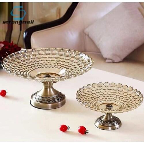 Luxurious European Modern Fruit Tray Snack Plate Household Supplies Sundreis Storage Container Desktop Decor Ornament