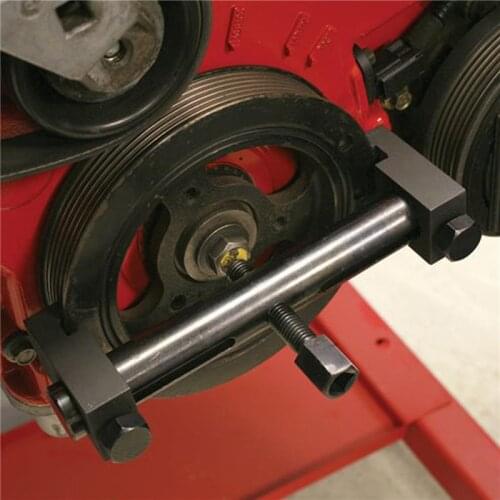Puller For Ribbed Drive Pulley Crankshaft Removal With Wrench Carbon Steel Black Car Repair Tool