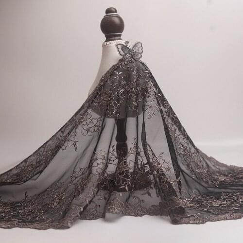 10meters Embroidered Mesh Lace Trim Fabric for Sewing Doll Dress Material Curtain Sofa Sewing Accessories 28cm Width