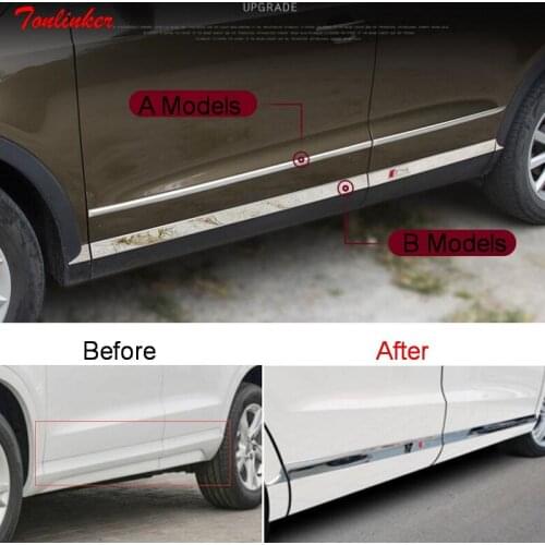 Tonlinker Exterior Car door body edge Cover Stickers for AUDI Q3 2013 -15 Car Styling 4-8 PCS Stainless Steel Cover Stickers