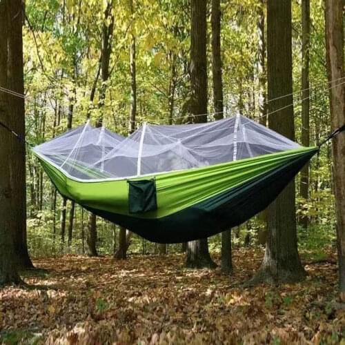 VILEAD Automatic Unfolding Camping Hammock With Mosquito Stable Hiking Hunting Cot Ultralight Portable Sleeping Bed 250*120 cm