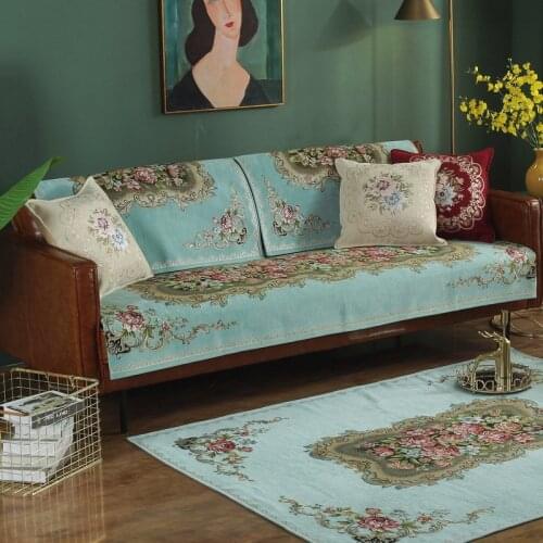 American Style Chenille Vintage Sofa Couch Slipcover 1/2/3 Seater Jacquard Non Slip Sofa Cushion Recliner Cover for Living Room