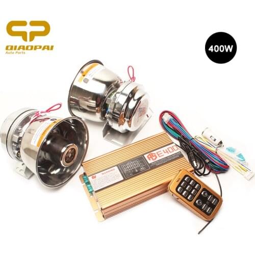 1set Super Loud Wireless Horn 400W Warning Sound Alarm Megaphone Metal Aluminium 12v for Car Train Boat Train Horn Multi-tone