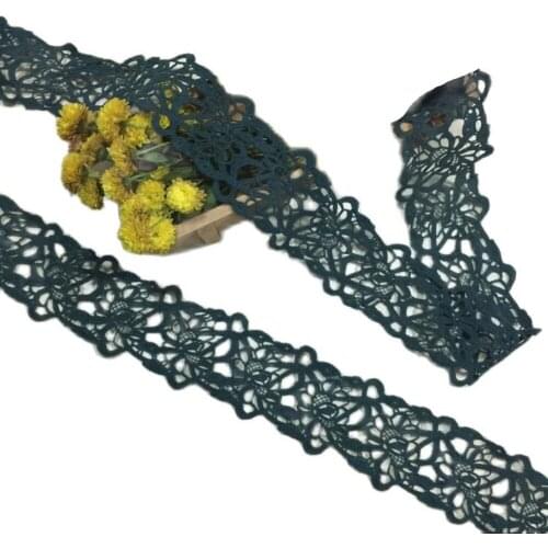 1M High Quality Green Lace Fabric 5.5cm Lace Ribbon Trim Trimmings Sewing Clothing Wedding Collar encajes koronka dentelle EQ43