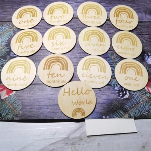 13pcs/Set Wood Milestone Cards Newborn photos Prop Milestone Plaque Free Shipping