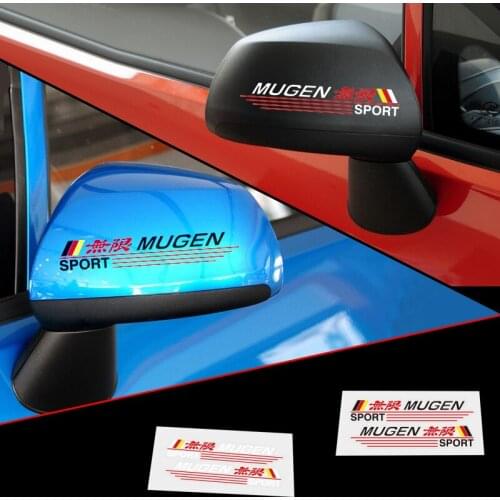 2 X Reflective Car Rearview Mirror Sticker and Decal Mugen Sport for Honda Civic Accord Crv Fit City