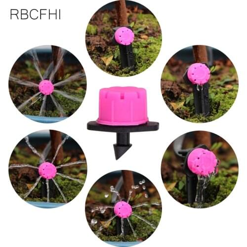 RBCFHl 20-1000PCS Garden Pink Adjustable Nozzles Drip Irriation Watering Sprinkler 1/4'' Anti-Cloging Emitter Garden Supplies