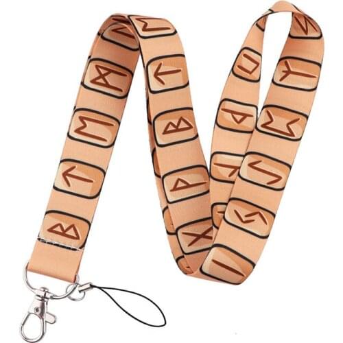 30pcs Norse Vikings Cool Symbols Runes Funny art Lanyard Neck Key Strap for Phone Keys ID Card Cartoon webbings ribbons