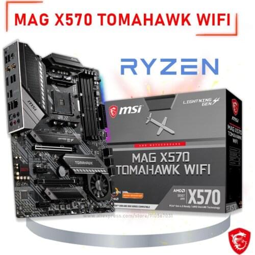 For MSI MAG X570 TOMAHAWK WIFI Motherboard AM4 AMD X570 DDR4 RYZEN 9 128GB SATA 6Gb/s Desktop ATX AMD Mainboard AM4 M.2 HDMI
