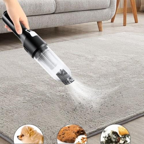 R3MD USB Rechargeable Mini Automotive Vacuum Cleaner Home Office Pet Hair Laptop Computer Car Portable Duster Wet and Dry Use
