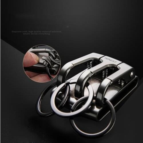 Zinc Alloy Three Buckle Keychain Motorcycles Key Rings Fashion Gift for Honda Accord Fit Civic CRV H-RV Mugen Key Holder Pendant