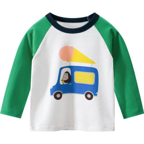 Kids Shirts T-Shirt for Children Girls Boys A Boy Shirt Child Kids Cartoon Car Cotton Tops Long Sleeve Autumn Clothing 2-9Y