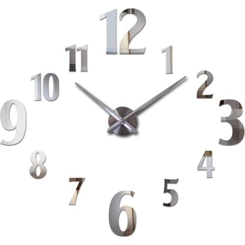 HOT 3d diy Acrylic miroir wall clock stickers watch clocks Quartz Modern reloj de pared home decoration new free shipping
