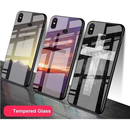 Jesus Cross Tempered Glass Phone Case For Redmi Note 5 6 7 8 9 Pro Note8T Note9S Redmi8 9 Cover Shell