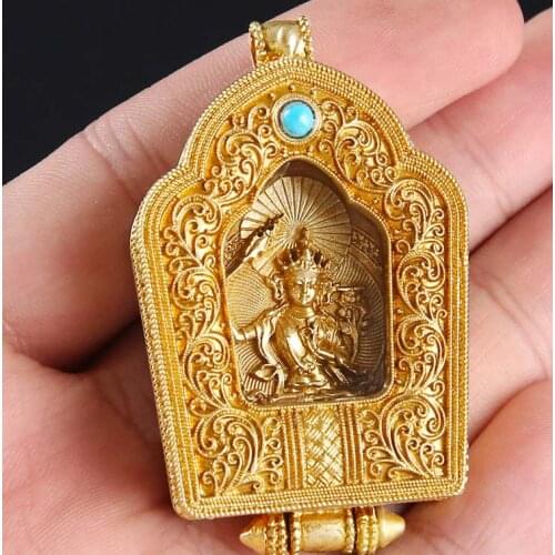 GOOD Asia Thailand pocket travel efficacious Mascot good luck talisman Almighty God Manjusri PUSA Buddha Amulet copper Pendant