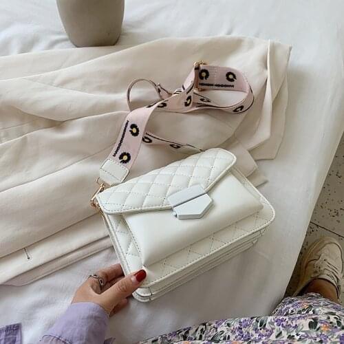 Plaid PU Leather Shoulder Bags For Women 2020 Fashion Embroidery Shoulder strap Cross Body Messenger Bag Female Totes Bag