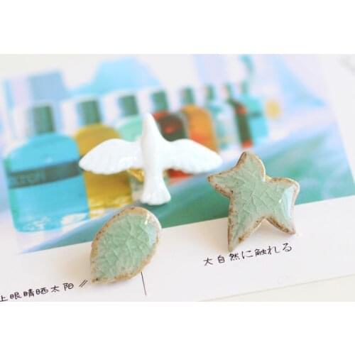 Leaf Ceramic Brooch fashion popular hand made ceramic brooch student lover gift #N032