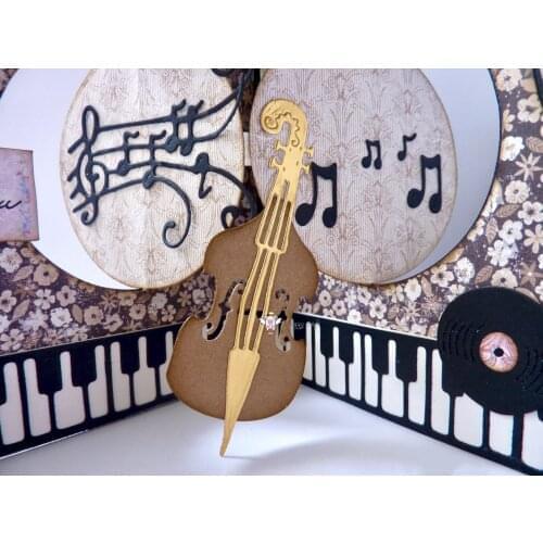 Mmao Crafts Metal Steel Cutting Dies Musical Instrument Violin Stencil For DIY Scrapbooking Paper/photo Cards Embossing Dies