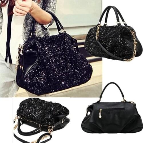 Fashion Diamonds Sequins Leather Shoulder Bags For Women 2021 Vintage Handbags Women Chain Messenger Crossbody Bag Bolsos Mujer