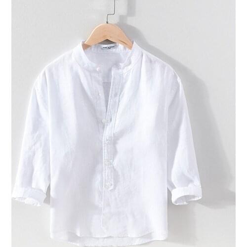 2021 New Suehaiwes brand Italy pure linen shirt men fashion comfortable solid shirts for men casual tops mens clothing chemise