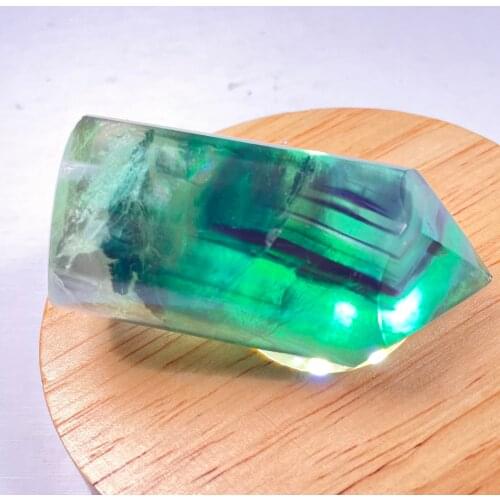 New!!! Beautiful Natural Green Rainbow Multi-Level Fluorite Quartz Crystal Obelisk Healing Decoration